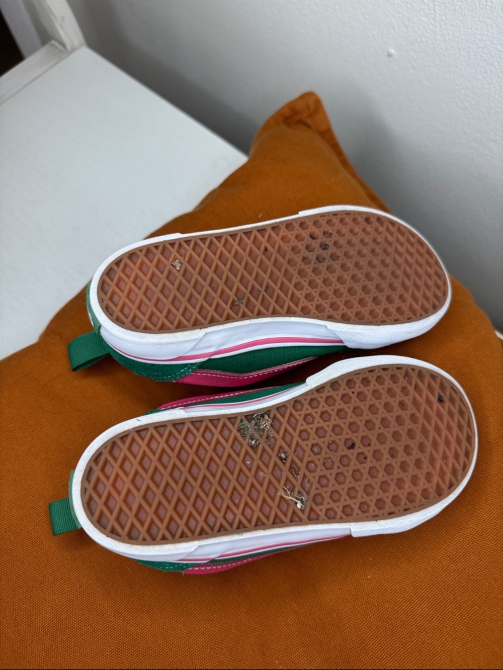Vans Toddler Knu Skool Green/Pink Sneakers. Sz 10 - Picture 5 of 6